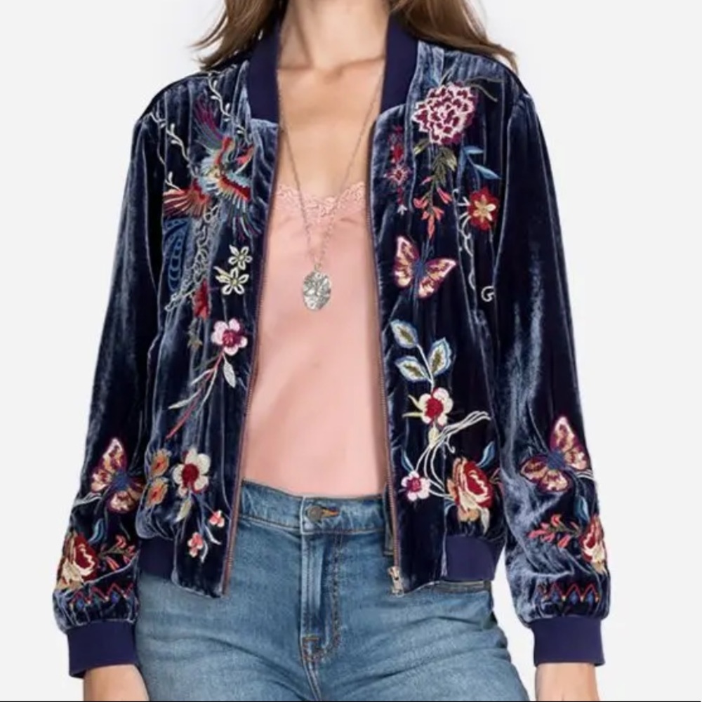 Johnny Was dreamer velvet bomber jacket - Picture 2 of 6